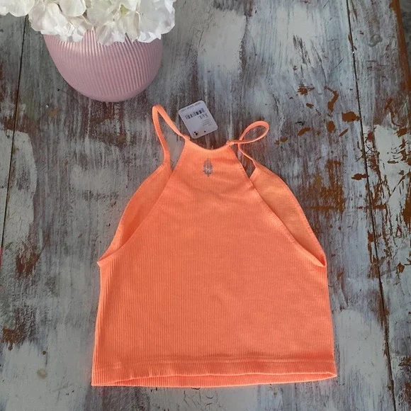 FREE People Cropped Run Tank | Peach Horizon | NWT - Picture 5 of 6